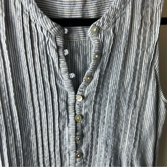 Faherty Isha Linen Dress Day Lily Stripe Blue White Boho Casual Women’s Small - Picture 7 of 12